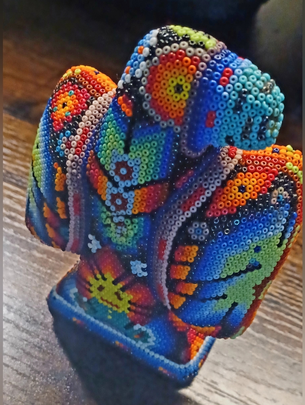 Huichol Native American Tribe Beaded Eagle Sculpture from Mexico - Picture 3 of 6